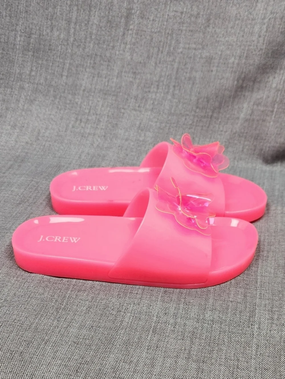 J. Crew  Pink Floral Jelly Blossom Pool Slides Size 8.